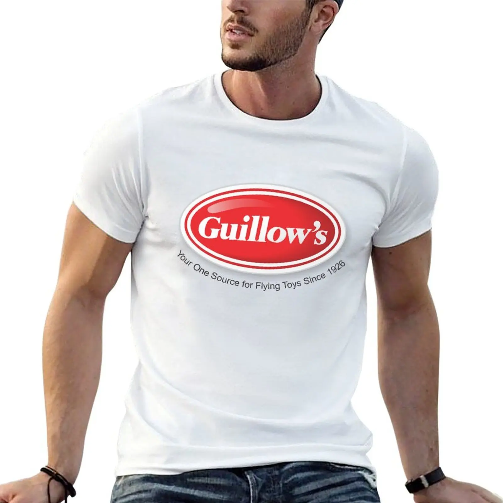 Футболка Guillow Logo с черным логотипом и надписью, базовая модель с коротким рукавом.