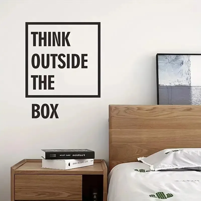 Office Wall Sticker, Think Outside The Box Wall Decal, Office Decal, MotivationalDecal, Inspirational 15CM PVC KK