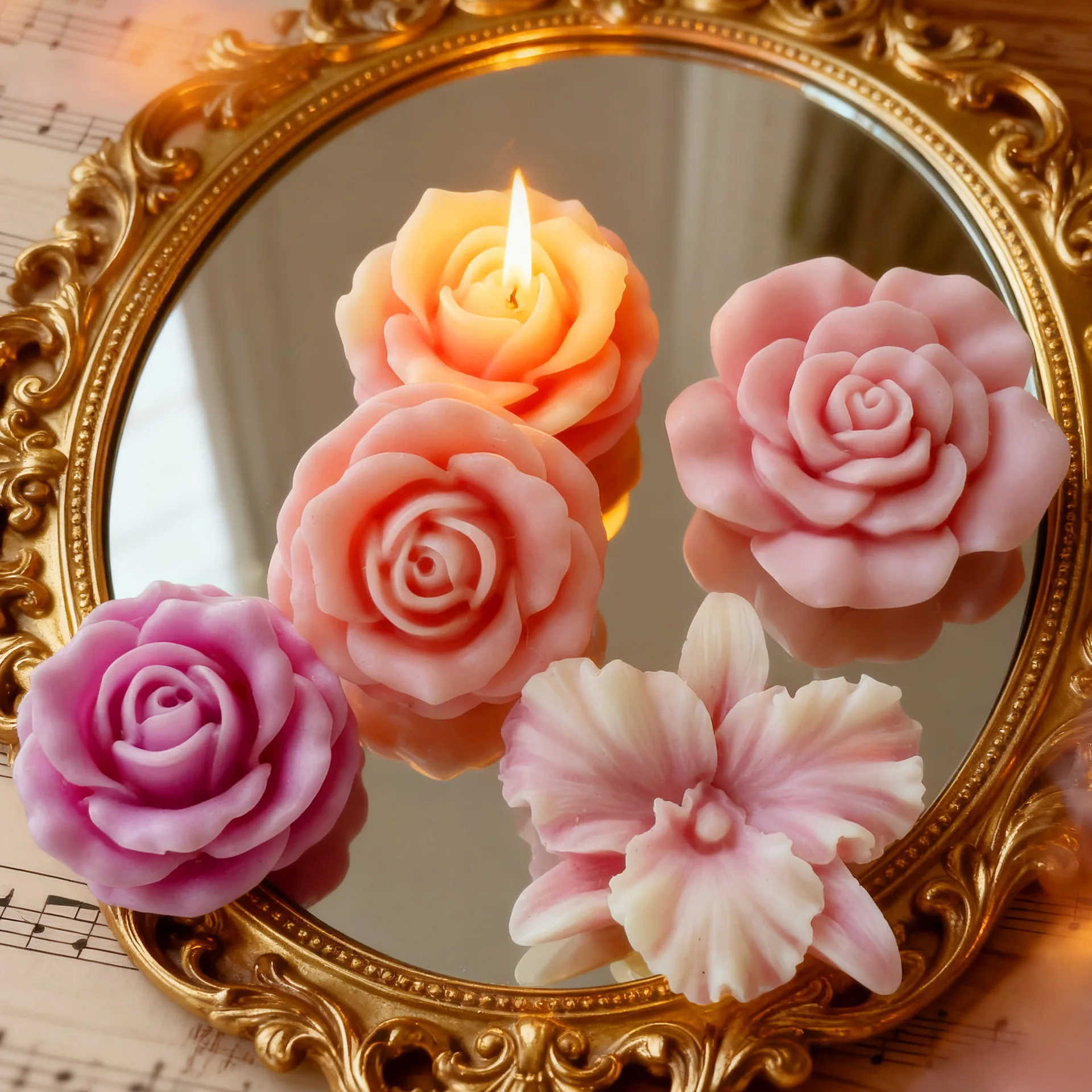 زهرة شكل روز الفاوانيا لوتس قالب من السيليكون لتقوم بها بنفسك رائحة شمعة الجبس الايبوكسي الراتنج قالب الزهور صابون يدوي الصنع مستلزمات صناعة