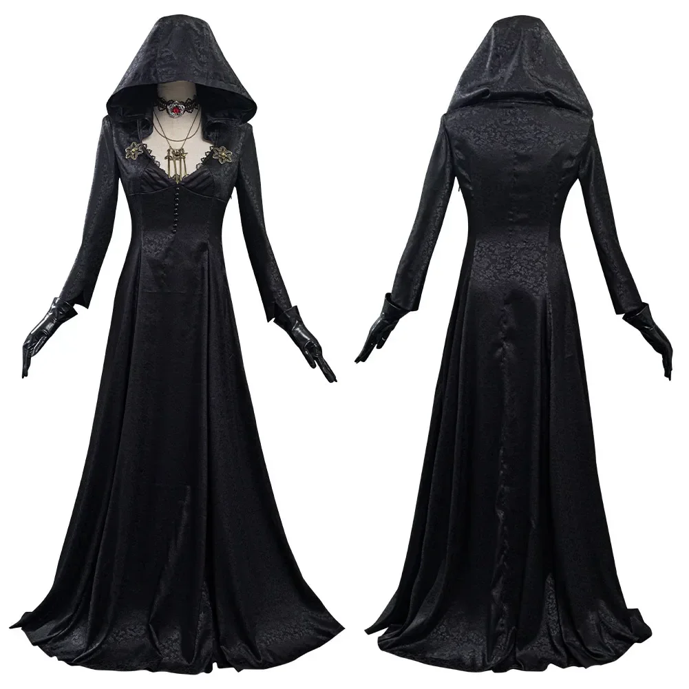 

Resident 4 Remake Village Moth Lady Evil Cosplay Fantasy Costume Dress Girl Adult Vampire Lady Dimitrescu Halloween Carnival Set