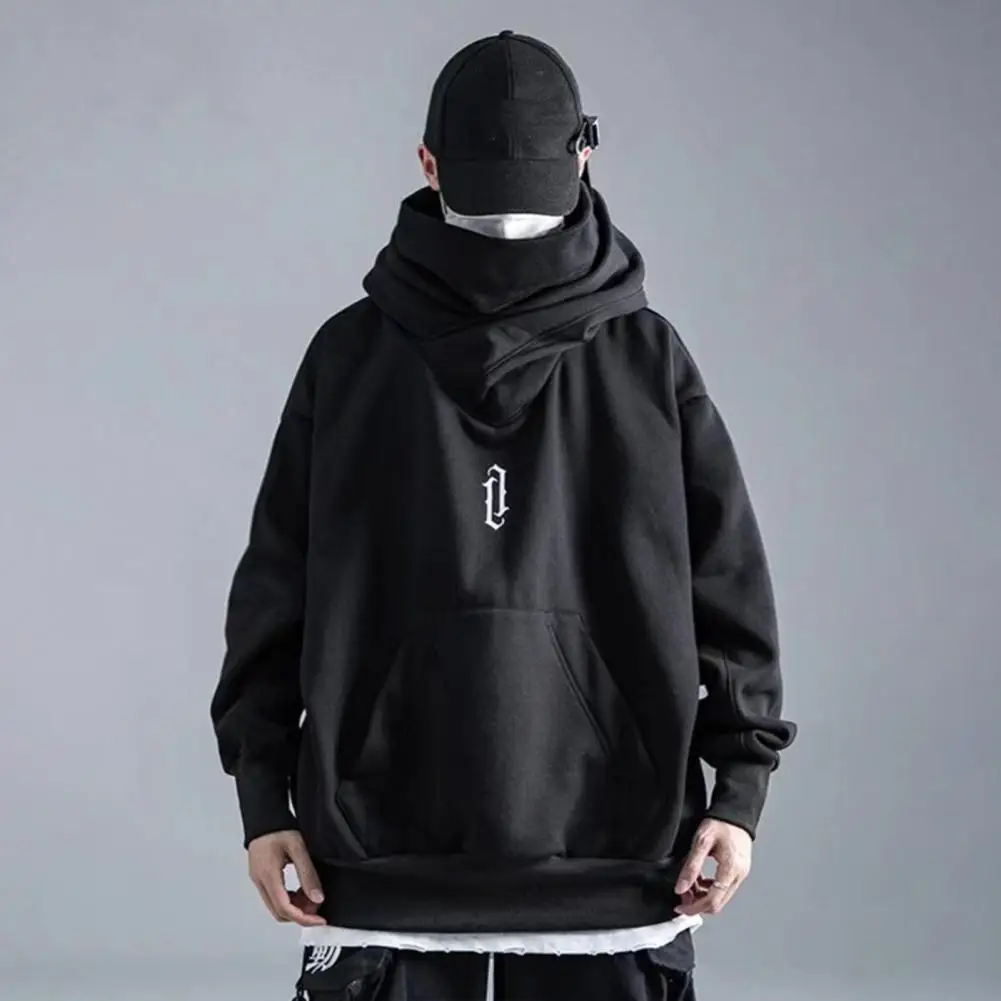 Oversized Men Hoodie Harajuku Black Sweatshirts Hip Hop Swag Style Hooded Skateboard Cloak Hooded Jacket Coat High Street Tops