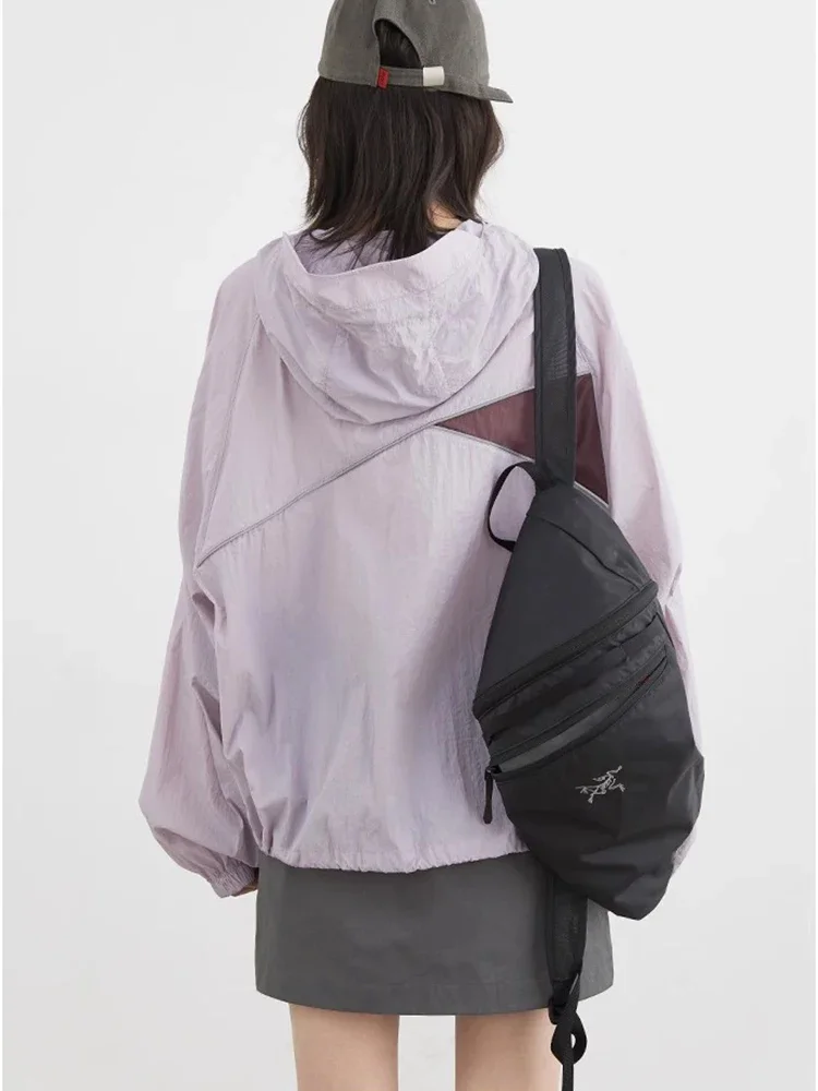 Chaquetas CHIC VEN para mujer, abrigo holgado informal con capucha y protección solar, chaqueta deportiva ligera para mujer, ropa para primavera y verano 2025