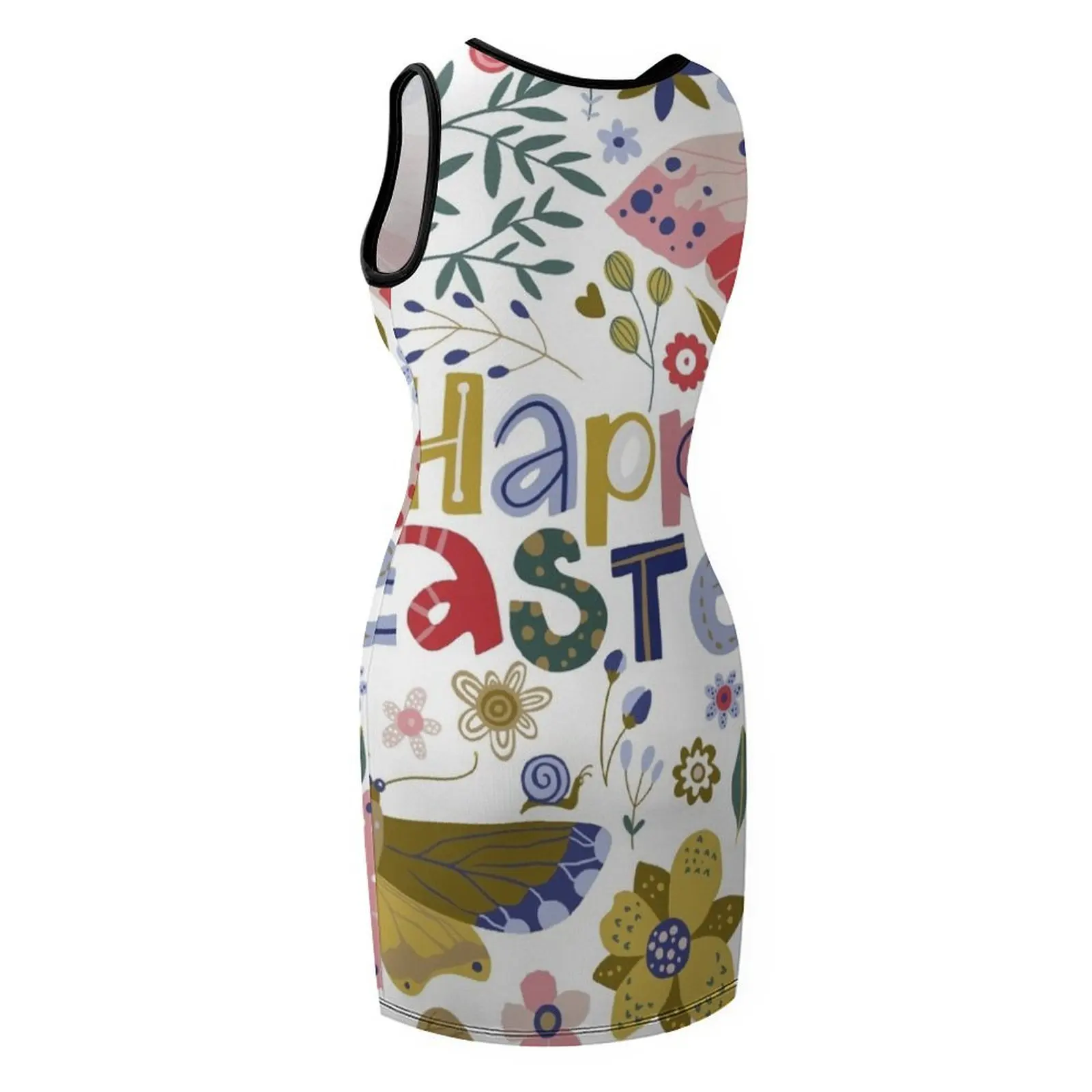 Happy Easter Floral Pattern Sleeveless Sundress ladies dresses for women 2025 dress korean style summer dress daily