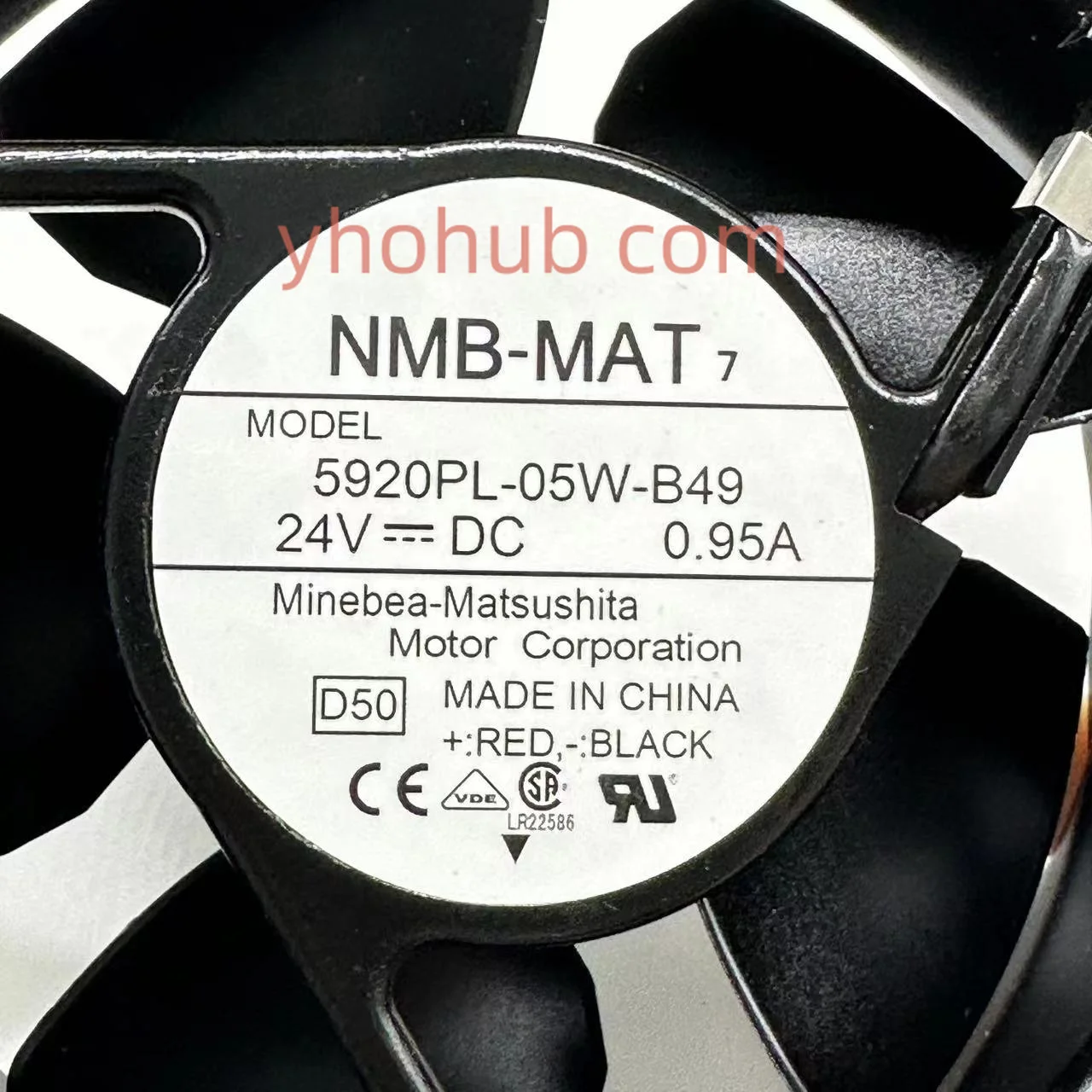 Imagem -04 - Nmb-mat 5920pl05w-b49 D50 dc 24v 0.95a 3-fio Ventilador de Refrigeração do Servidor de 125x125x35 mm