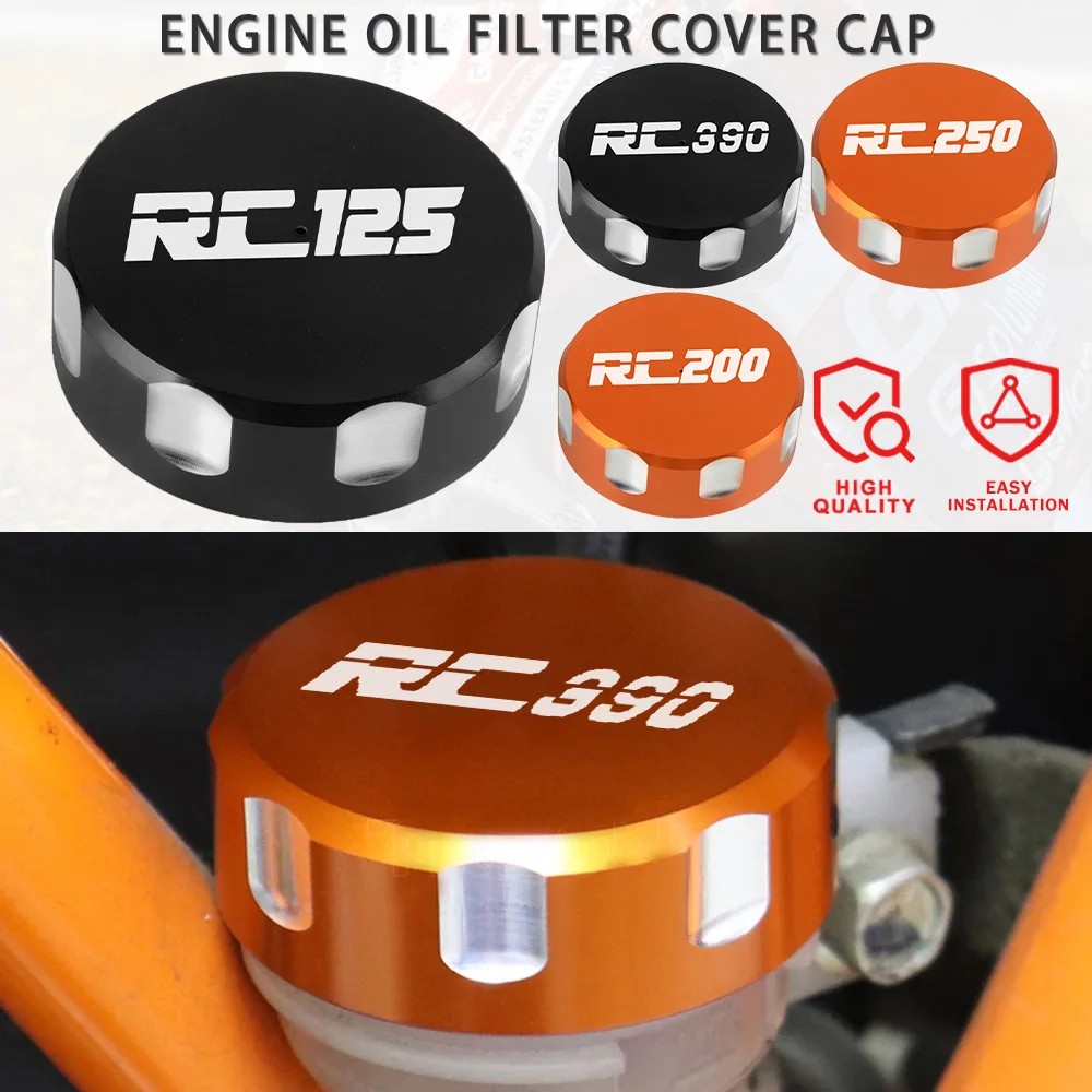 

2024 2023 2022 Motorcycle Engine Oil Filter Cover Cap Engine Tank Covers Oil Caps For Duke 125 200 390 RC125 RC200 RC250 RC390