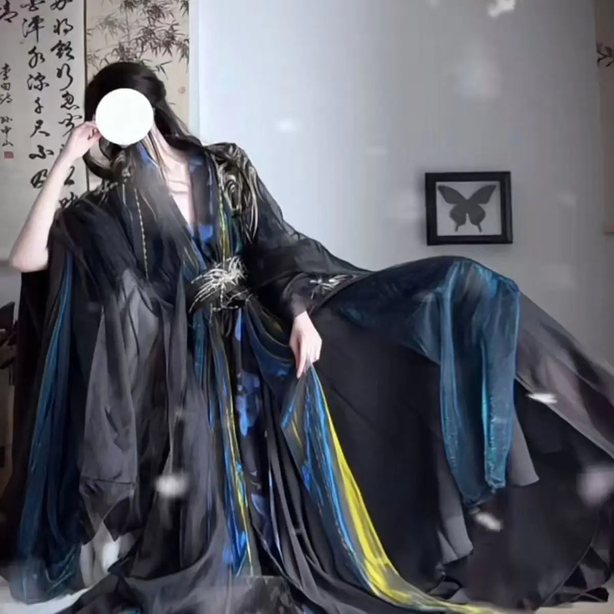 

Black Halloween Game Character Cosplay Costume Men Women Ancient Embroidered Hanfu Dress Carnival Event COS Outfits Youth