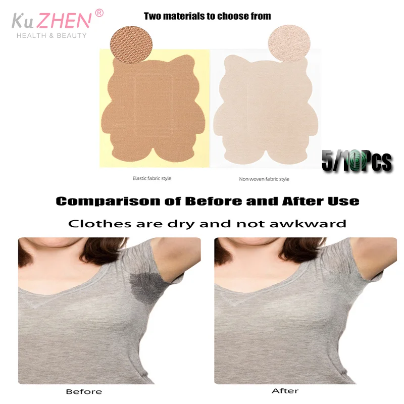 5/10 قطع من وسادات عرق الإبط على شكل دب، ملصقات قطنية ممتصة للعرق يمكن التخلص منها تحت الإبط، مقاومة للعرق غير مرئية قابلة للتنفس #1