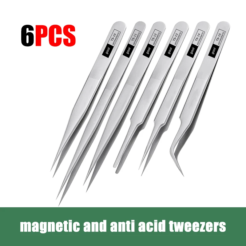 

1 Set Stainless Steel Long Forceps Straight Head Elbow Tools Tweezers