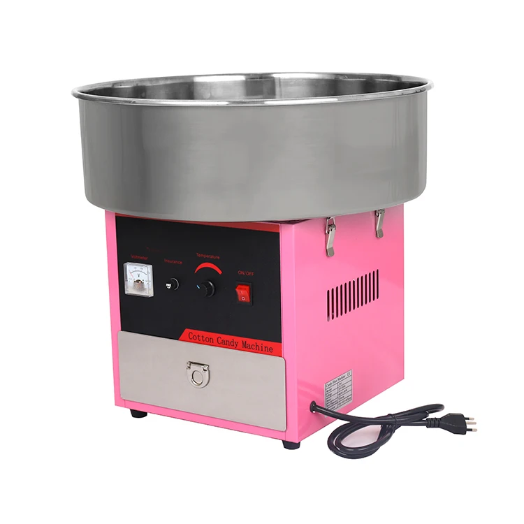 Electric Candy Floss Making Machine Cotton Sugar Maker 52CM Stainless Steel Bowl Pink