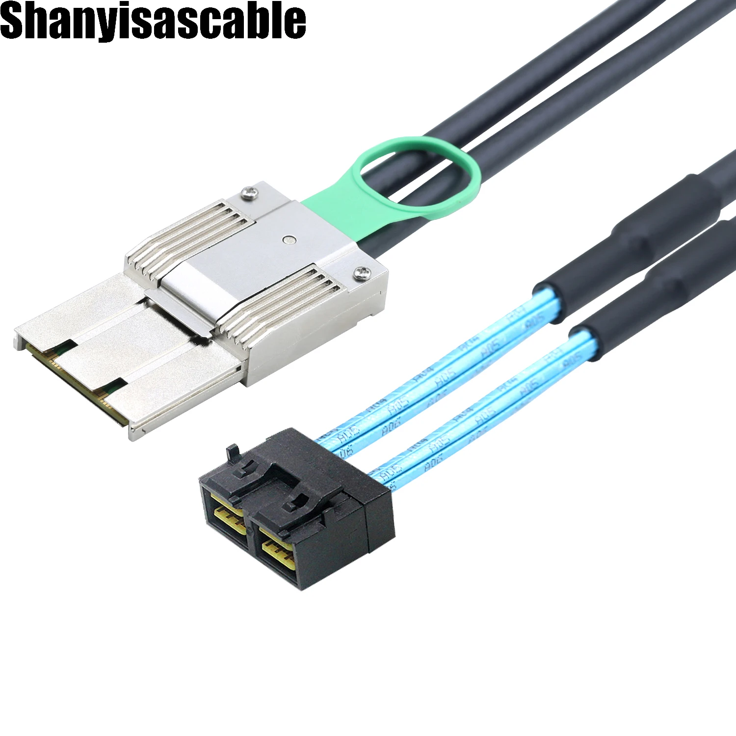 0.5M-MINI SAS HD SFF-8088 8X 68P High-Speed I/O male to 2 in 1 dual 8X Mini SAS HD SFF-8643 36P male Active assemblies cable