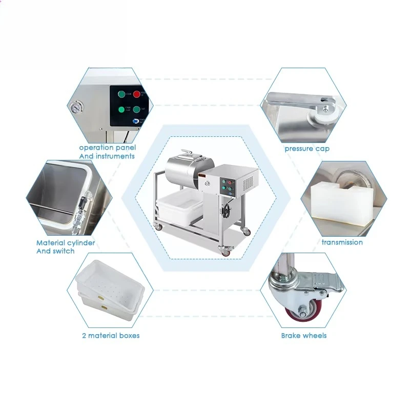 المطبخ الصناعي الكهربائية 300 واط، آلة تخليل الفراغ الأوتوماتيكية الثقيلة توابل الدجاج لحم البقر #5