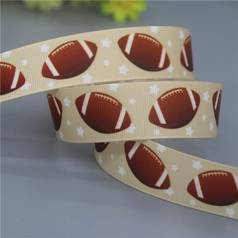 DHK 7/8 \'\'5yards Football Baseball stampato nastro in Grosgrain accessori materiale decorazione collare fai da te cucito artigianale C2597