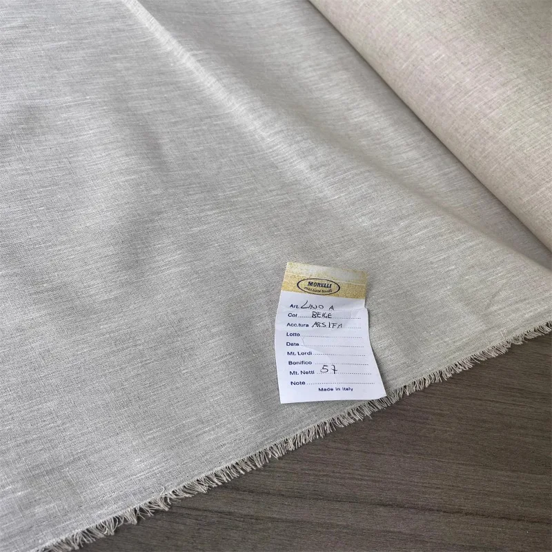 2 meters Original Color Italian Linen 100% Straight Hard Fabric Use for making bag or clohting shape
