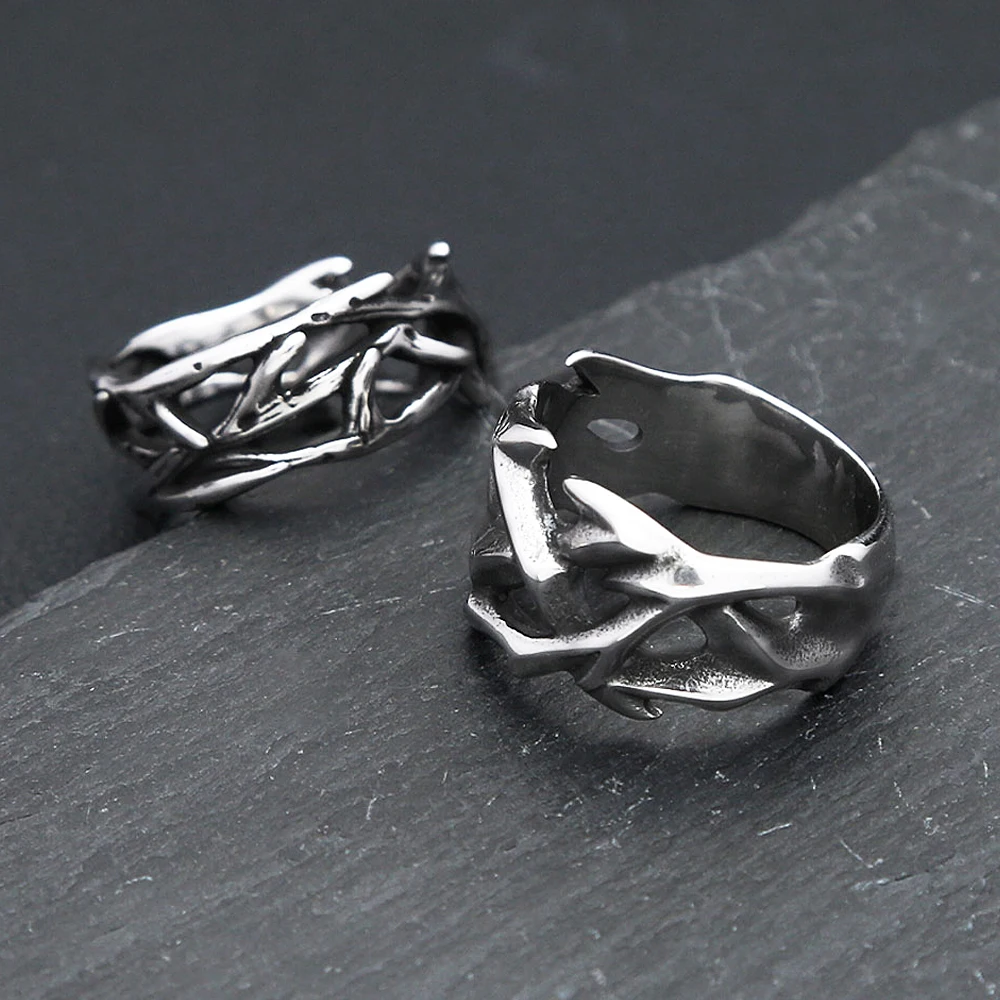 빈티지 할로우 아웃 디자인 스테인리스 스틸 가시 남자  - Chrome Hearts Ring 리뷰 및 가격