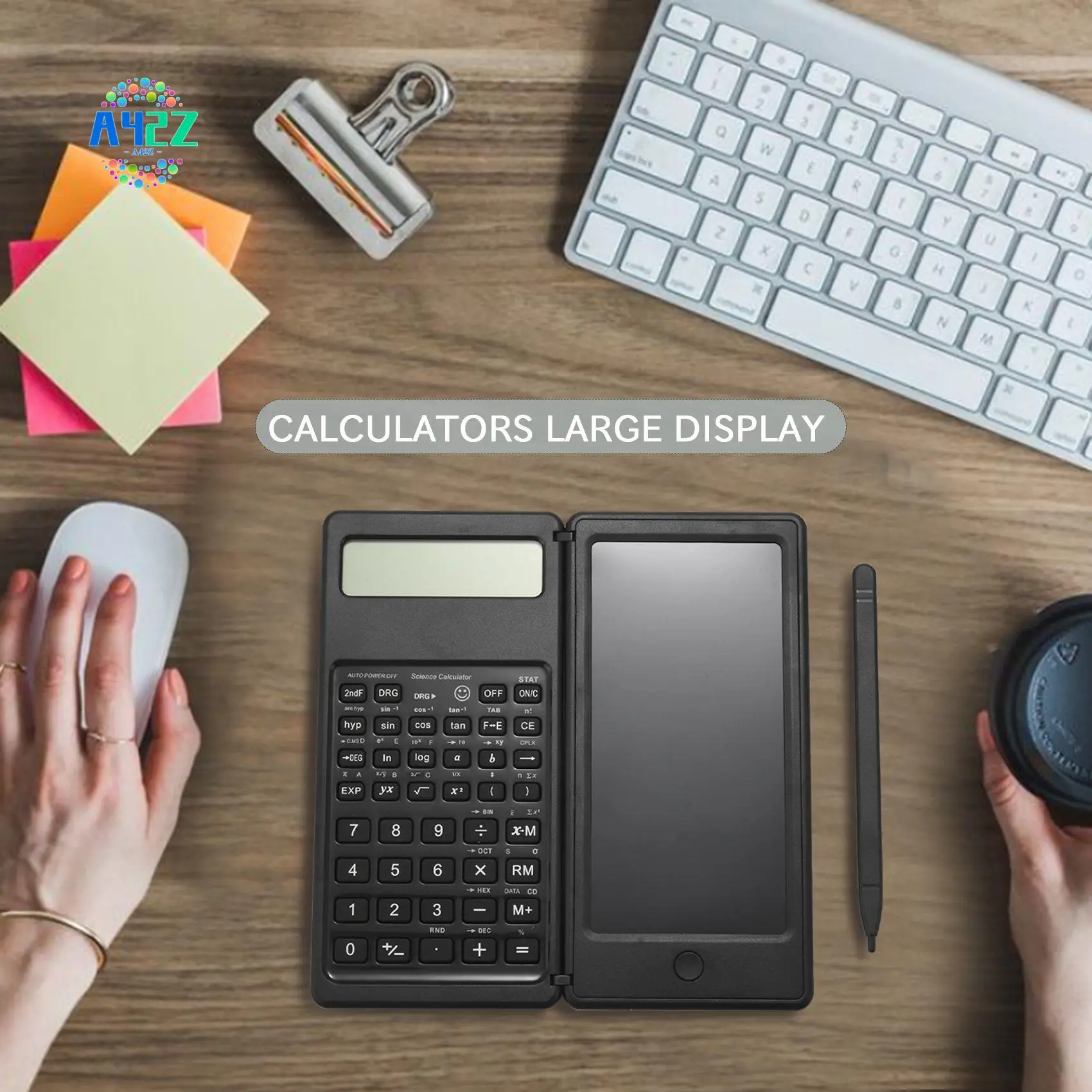 A42Z-Scientific Calculator,10-Digit LCD Engineering Calculator,With Writing Board,Suitable For High Schools