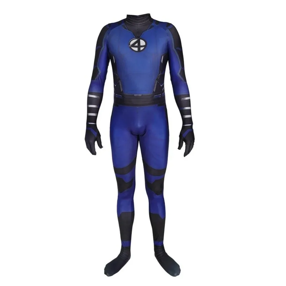 Movie Les Quatre Fantastiques Monsieur Magique Cosplay Costume Blue Jumpsuit Femme Invisible Role Play Bodysuit Halloween Party