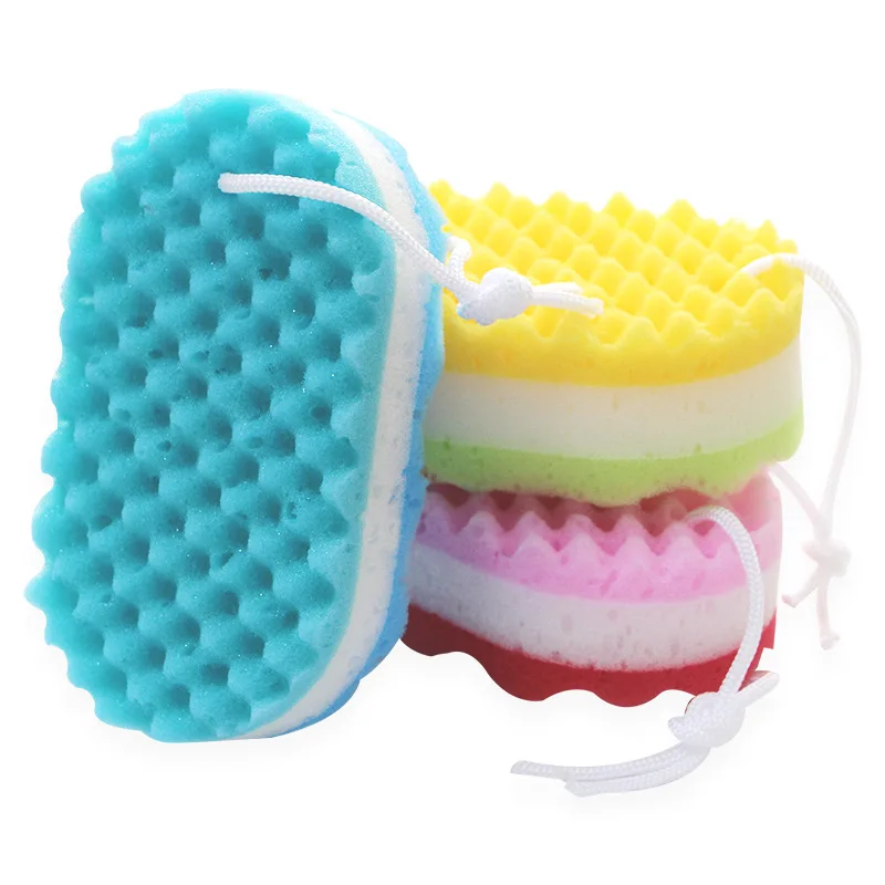 Three-layer Wave Bath Sponge Body Brush Shower Skin Clean Massage Cleaning Shower Brush Skin Remover for Kids Adults