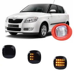 for Skoda Fabia II MK2 542 545 2006  2007 2008 2009 2010 2011 2012 2013 2014 Sequential LED Side Marker Turn Signal Light Lamp