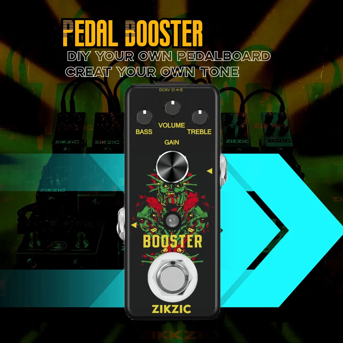 ZIKZIC Guitar Pedals Noise Gate Flanger Equalizer Delay Acoustic Plexion Overdrive Gitona Chorus Metal Distortion Fuzz Rowin