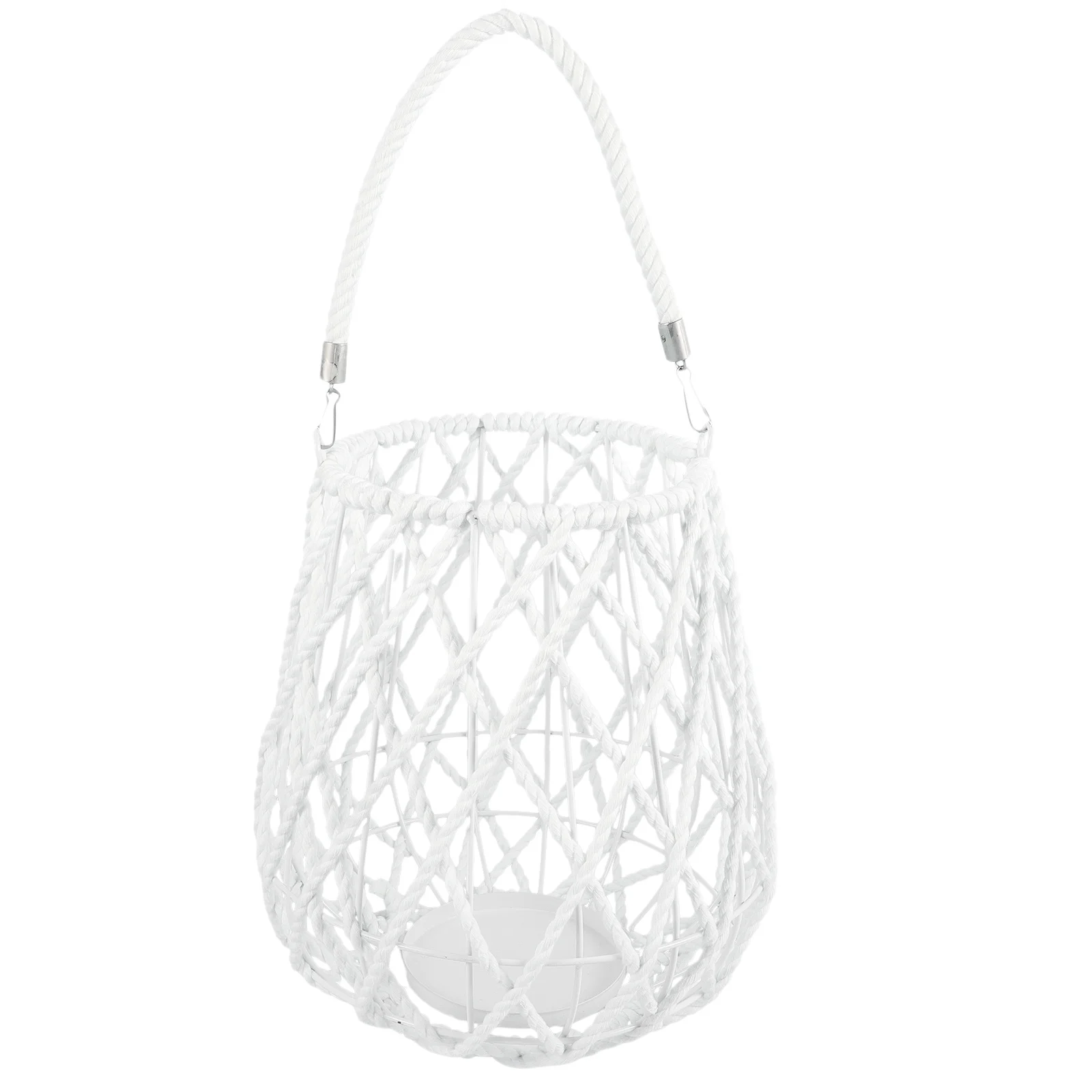 

Woven Lantern Decorative Holder Iron Cotton Thread Material Durable Romantic Wedding Home Decor Table Candlestick