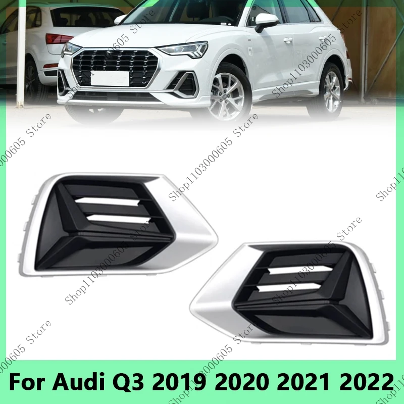 

Car Front Bumper Fog Lamp Grille Trim Cover Frame Accessories For Audi Q3 2019 2020 2021 2022 Fog Light Lid Bezel Hood