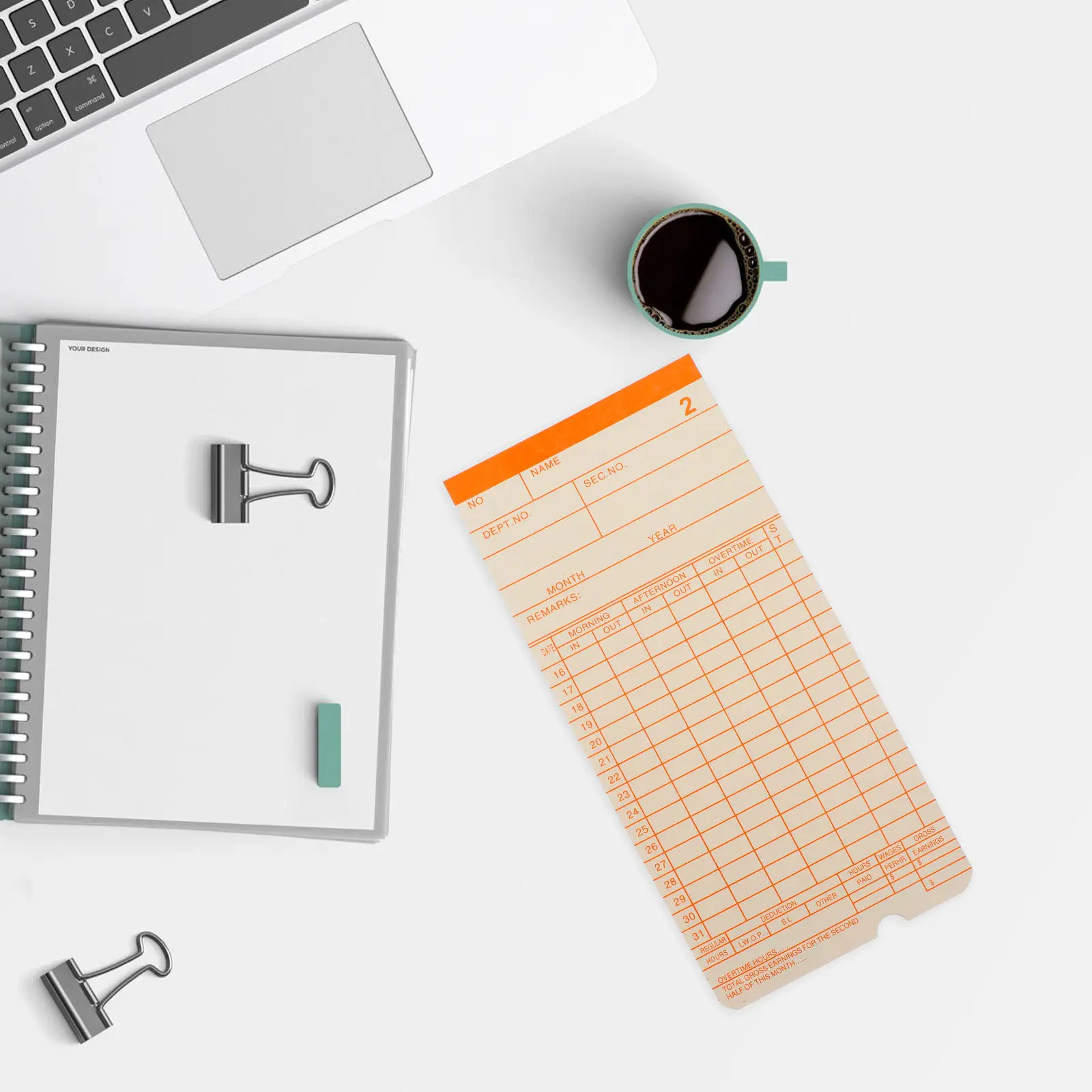 

100 листов простых и удобных табельных карточек с длительным сроком службы, идеально подходящие для учета рабочего времени сотрудников компании, ежемесячный формат