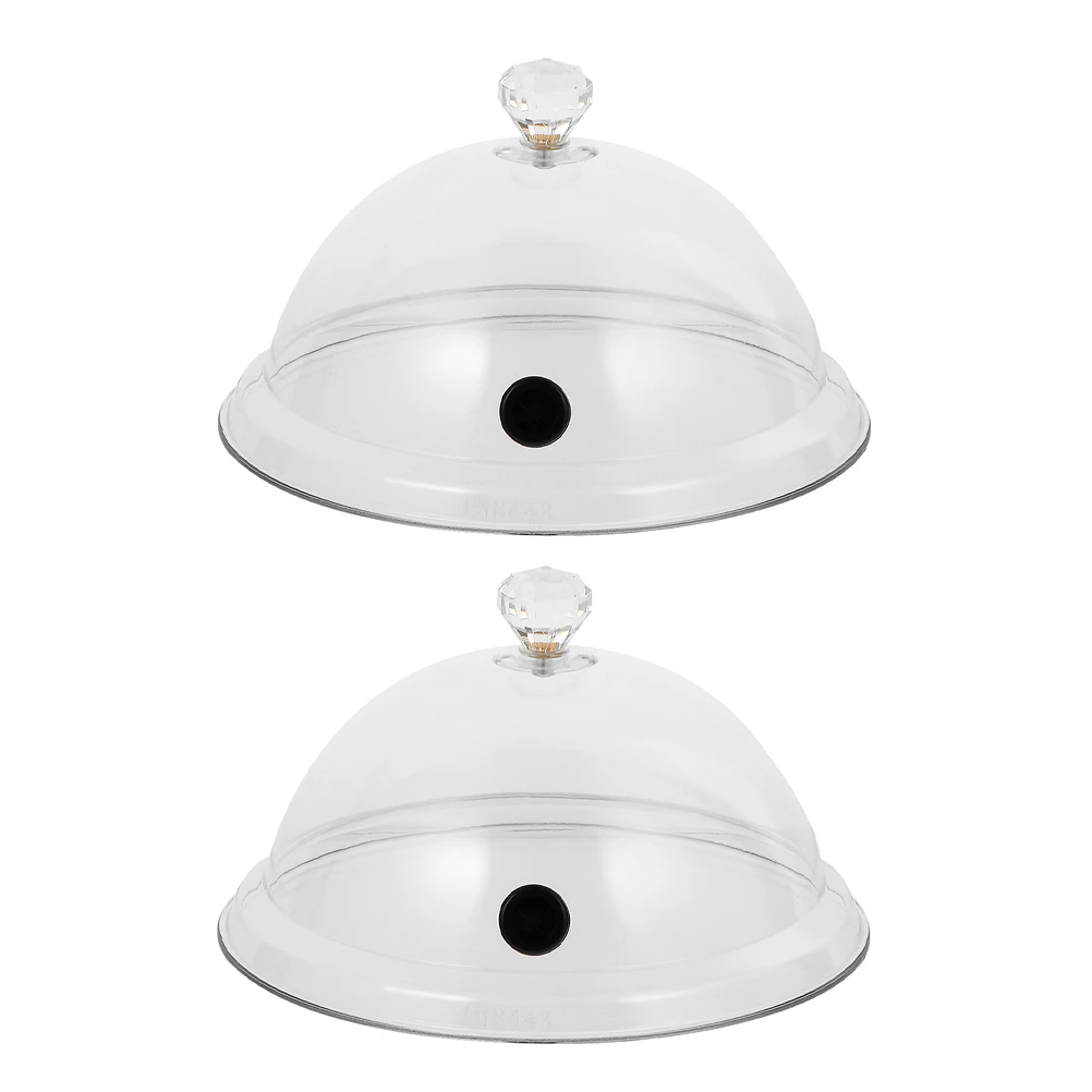 

2 Pcs Cover Basting Pastry Cloche Covers Food Cake Cuisine Smoking Lid Snack Bell Jar