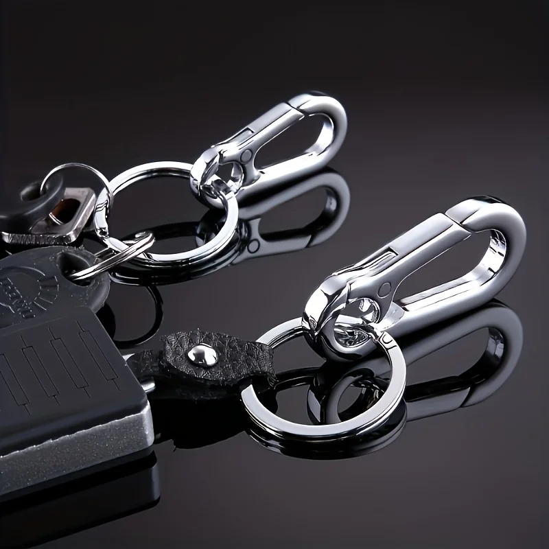 16pcs Metal Dual Key Rings Buckle Waist Hanging Keychains Smooth Surface Quick Storage Key Accessories DIY Jewelry Making Gift