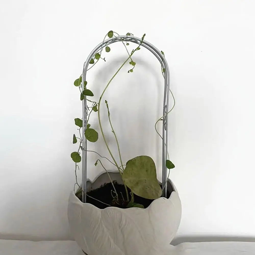White Miniature Iron Arch 30*14cm Fairy Garden Decoration Dollhouse Plant Trellis Doll House Ornaments Scene Models