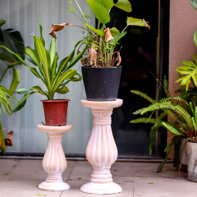 Roman Column Pedestal Plant Stand Outdoor Garden FlowerPot Holder  Patio Landscape Decorative Stool Modern Tall Planter Base