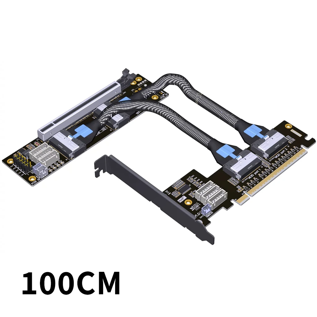 XT-XINTE ADT PCIe 4.0 x16 MCIO Câble Extender Split Card 7
