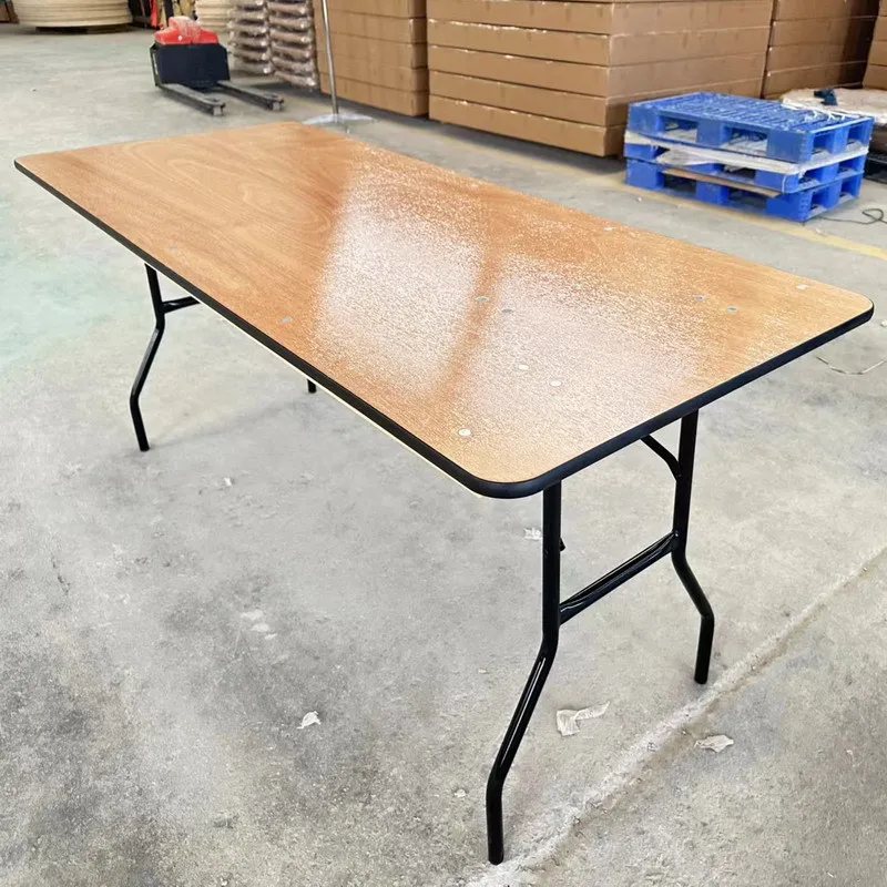 Modern Design Wood Folding Dining Table Wholesale Rectangular & Round Banquet Tables for Hotel & Outdoor Wedding Events