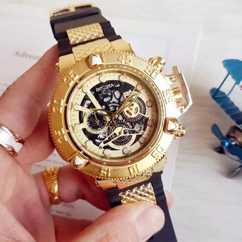 ساعة يد رجالي من waInvincible كرونوغراف 100% وظيفة ساعة فاخرة غير مهزومة Invicto Reloj De Hombre للشحن المباشر