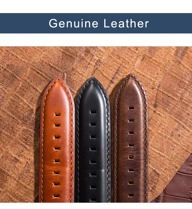 High Quality Genuine Leather Watch Strap 24 22 20 19 18 17 16 14mm Watchband Men's Watch Band For DW Daniel Wellington