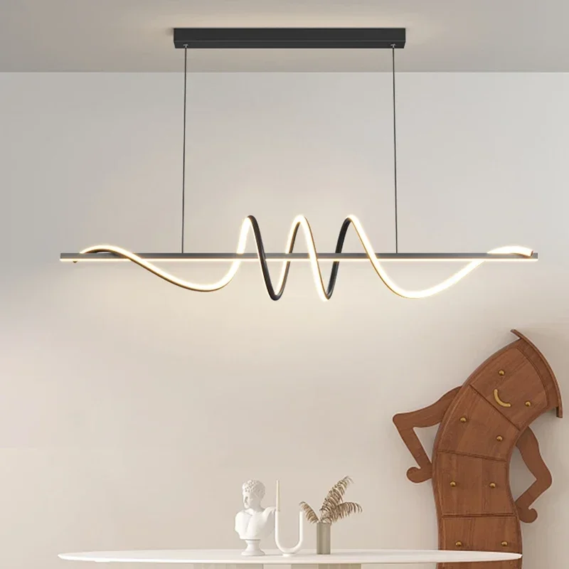 Lampes suspendues LED modernes pour salle à manger cuisine lampes suspendues éclairage intérieur minimaliste décor à la maison blanc noir lampes de cuisine