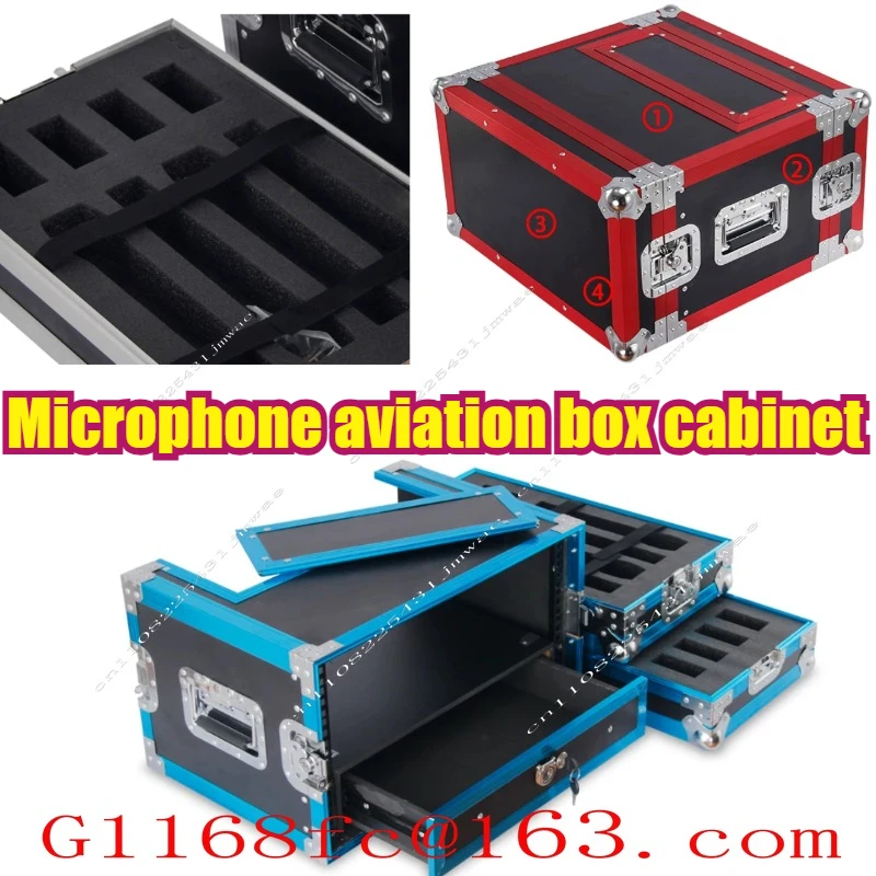 2U Aluminum Rack Flight Case Microphone Receiver Cabinet Audio Equipment Case