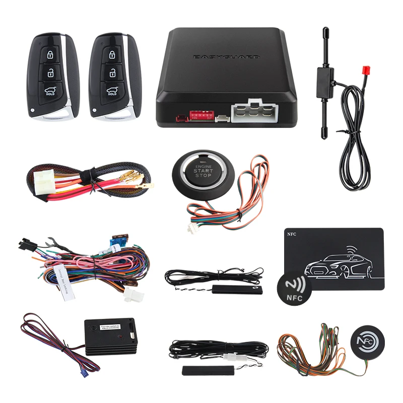 EASYGUARD Start Stop Button Remote Start Car Security System Central Locking PKE Passive Keyless Entry Car Alarm