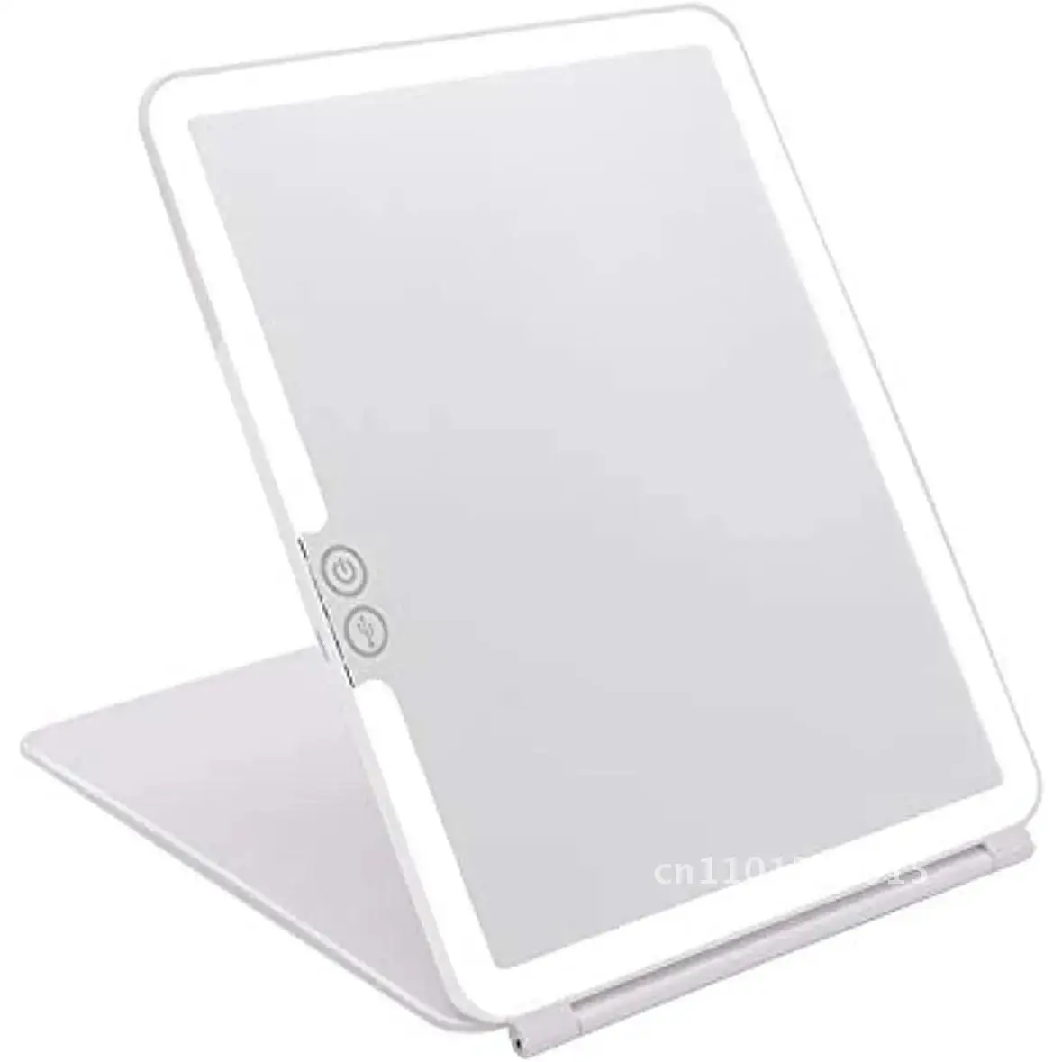 3-色ライト折りたたみ照明付き化粧鏡-usb-充電式-1500mah-ポータブル超薄型コンパクトバニティミラー調光可能な旅行