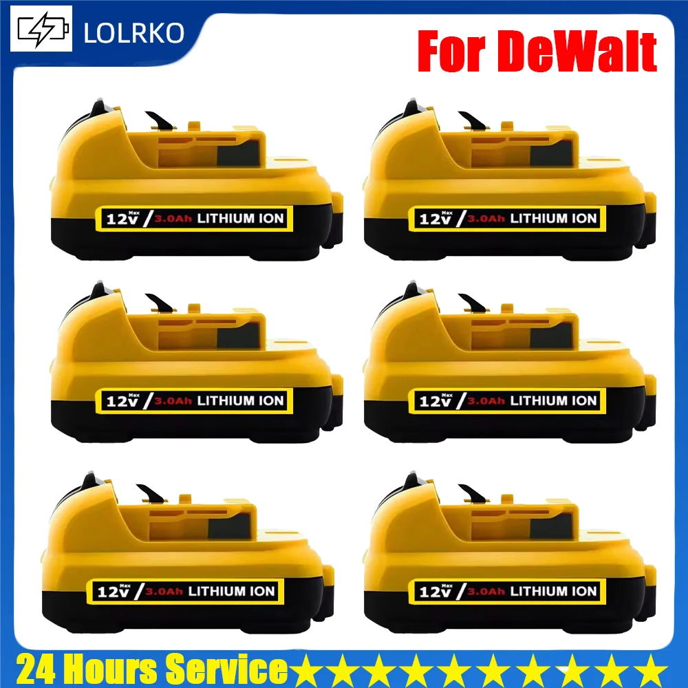 

12V Battery DCB124 DW089LG DCD701F2 Power Tools/Laser Level Cordless/Rechargeable for Dewalt DCB120 3.0Ah Lithium ion Batteries