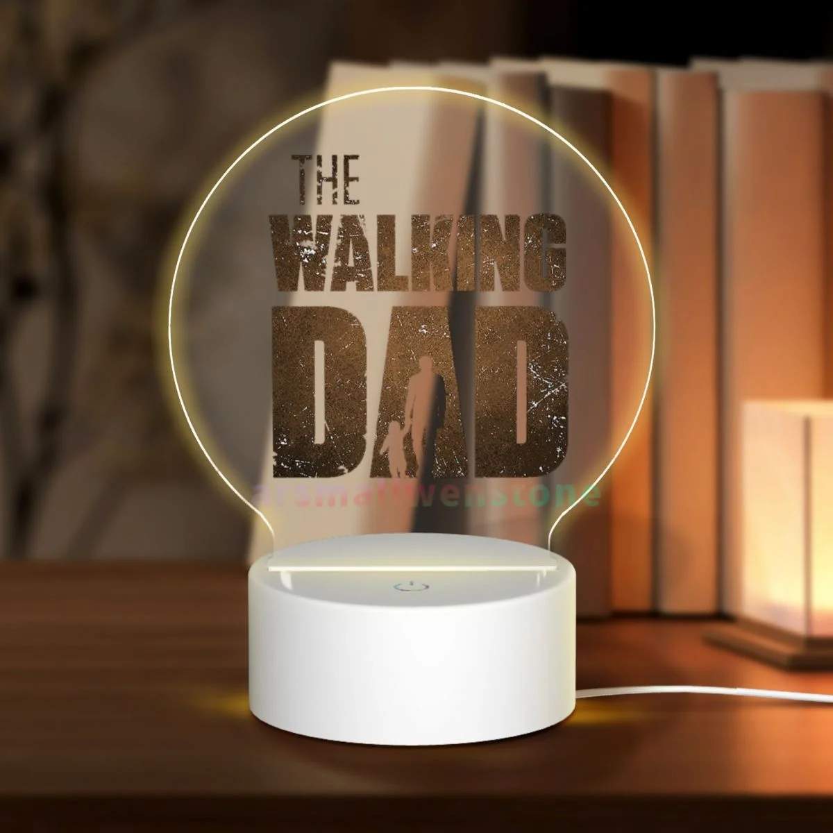 The Walking Dad Funny Street Printed Acrylic Photo Lamp Photo LED Night Light,Photo Frame,Gift for Couple, Anniversary Gift