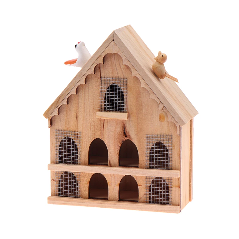1/12 Miniaturowy domek dla ptaków do domku dla lalek, model domeka dla lalek, dekoracja do bajkowego ogrodu, akcesoria do domku dla lalek, ozdoba do mikro-scen