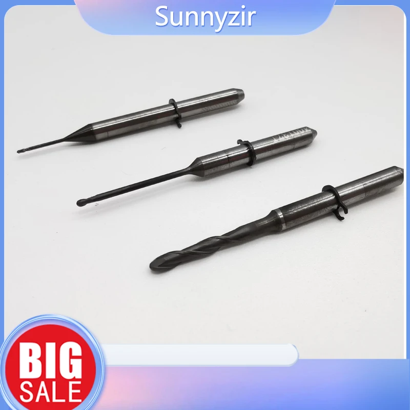 Sunnyzir Milling Burs 0.6/1.0/2.0mm For VHF K4 K5 Machines CAD CAM system Router Bits Cutter Tool Zirconia Dental Milling Burs