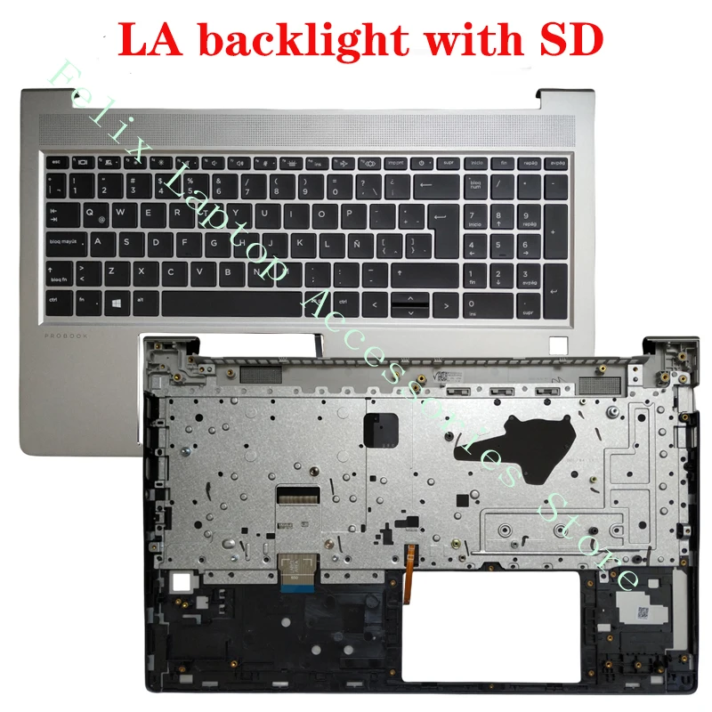 Imagem -03 - Teclado com Backlight e Palmrest Cover Eua la sp Reino Unido hp Probook 450 g8 g9 650 455r Zhan 66pro15 g4 M21742001 Novo