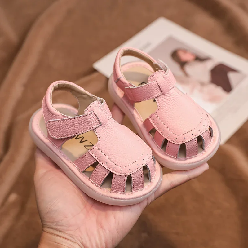 Baby Girls Boys Sandals Summer Infant Toddler Shoes Soft Sole Anti Slip Kids Genuine Leather Shoes Children Casual Beach Sandals