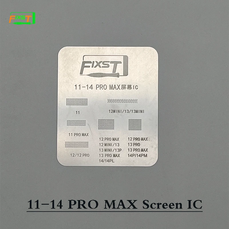 Il più nuovo FIXST 4PCS IP11-14 Series Screen Display IC BGA Reballing Stencil Template per sostituire il IC per risolvere il problema Pop-up