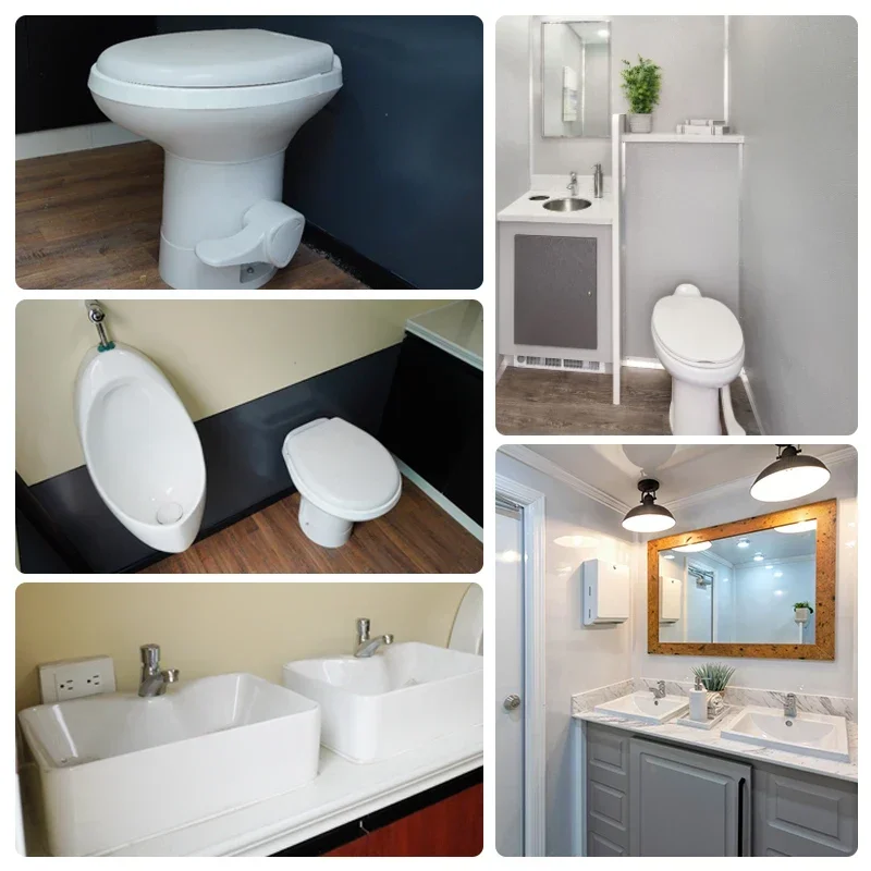 Carrello per WC portatile Rimorchio per WC da esterno con doccia