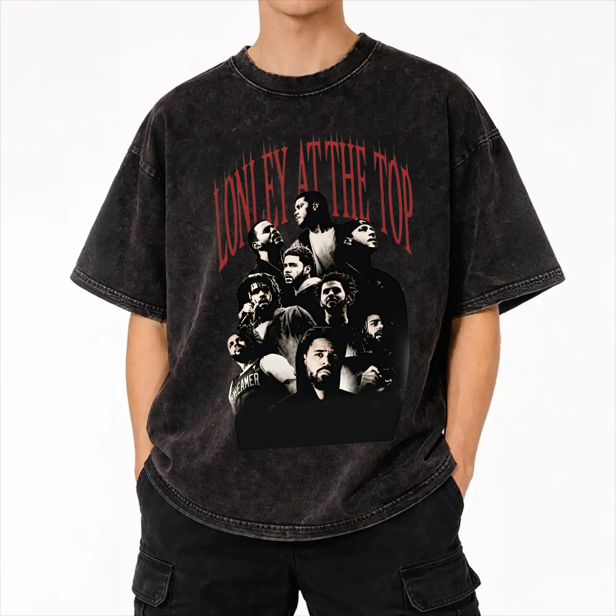 Harajuku Washed Shirts J Cole The Fall Off 2026 Tour Merch Novelty T-Shirts Oversize  Streetwear Short Sleeve Summer Tees