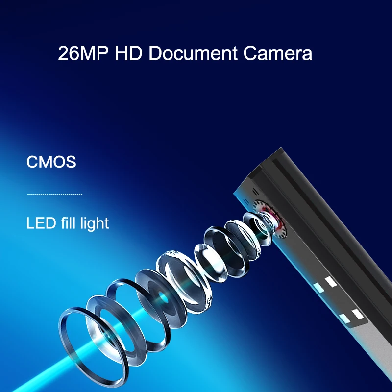Good Quality High Resolution 26MP Auto Focus Portable Document Scanner With Multi-language  Overhead Document Camera