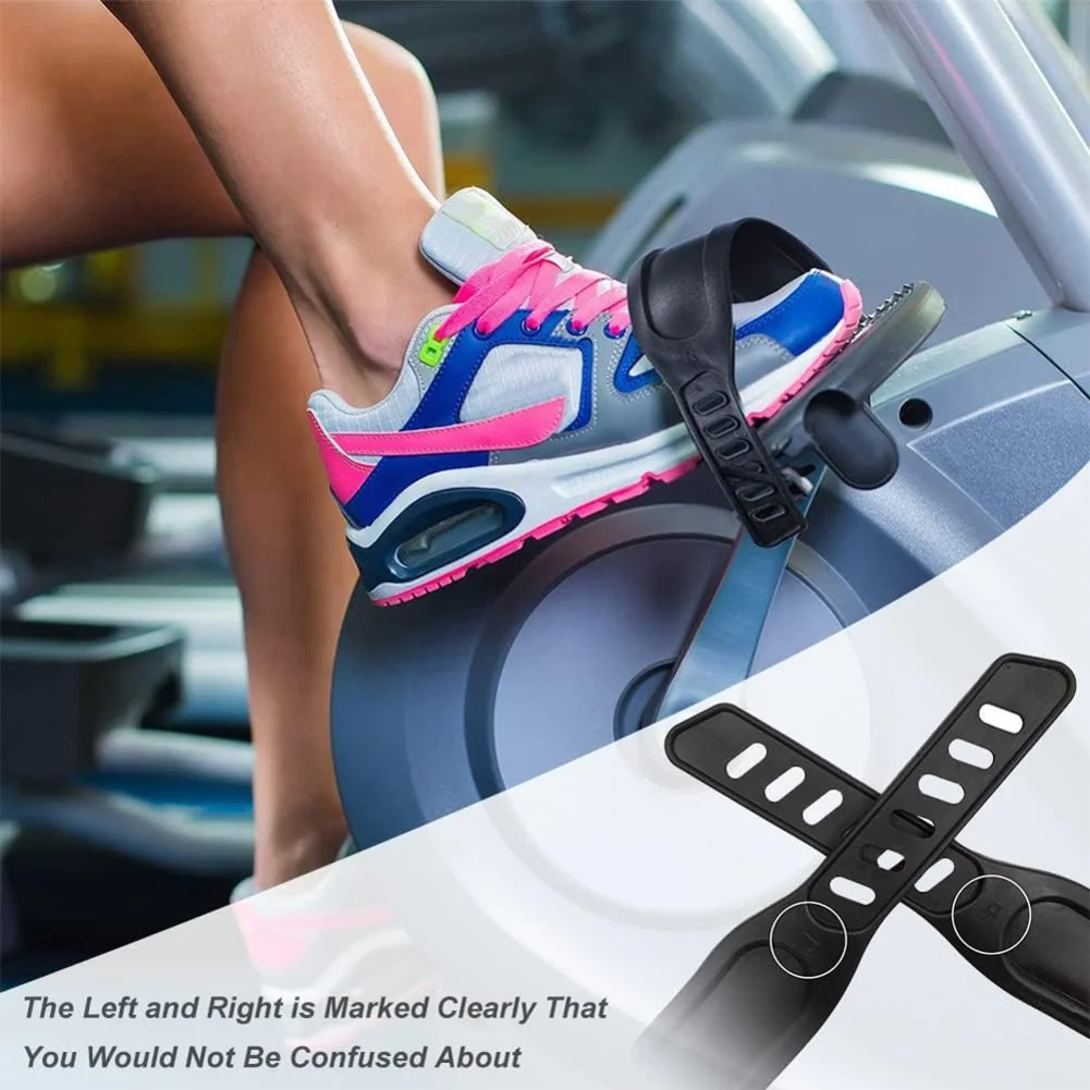 

2 Pairs Adjustable Fitness Bicycle Pedal Straps Fixed Foot Strap Replacement Rubber Max 12-Inch Length Fit All Foot Sizes