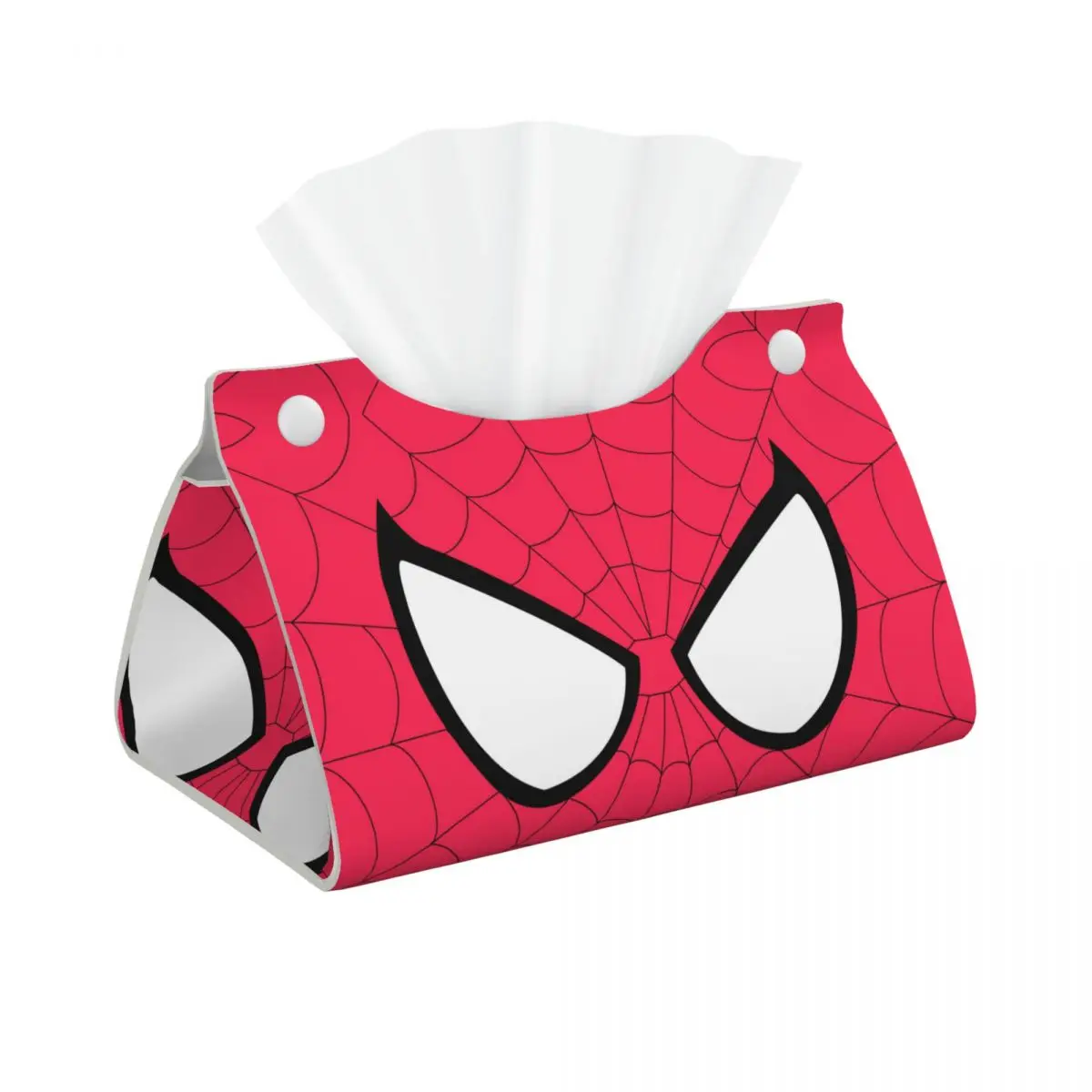 Custom Spider Web Eye Tissue Box Cover Rectangular PU Leather Spider Man Facial Tissue Box Holder for Bathroom Car